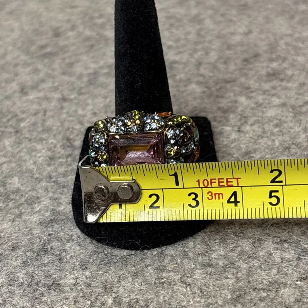 Heidi Daus Multi Color Crystal Damselfly Ring size 7 NIB